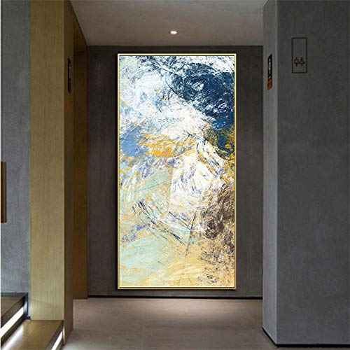 Toile graffiti nordique pour décor de salon peinture abstraite grand format colorée 70x140cm