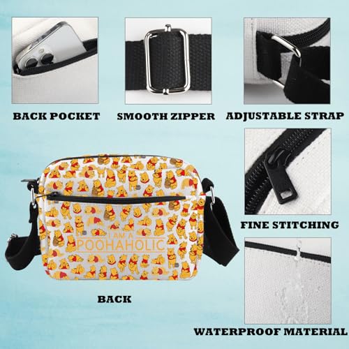 GJTIM Bear Gift Cartoon Character Fans Gift Bear Accessories I Am A PoohaholicCrossbody Bag (Poohaholic HKB)3