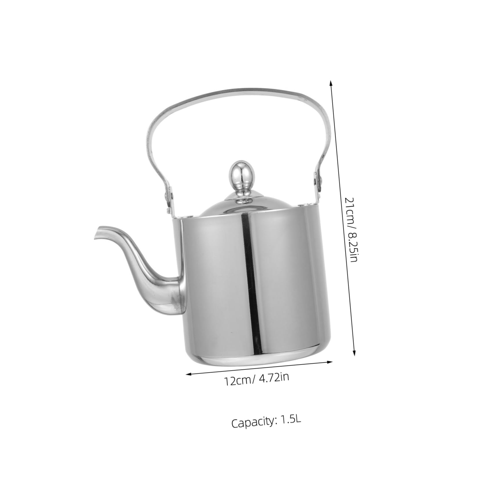 FOYTOKI Stainless Tea Kettle Camping Water Kettle Hot Water Kettle 1pc Large-capacity Kitchen Teakettle