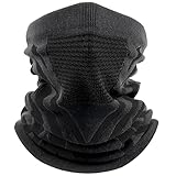 [Andeor] ネックウォーマー 防寒 ネックガード フェイスカバー 春 秋 冬 エアーホール構造・息苦しくない・伸縮性・通気性・防風・保温・暖かい・柔らかい 通勤・通学・自転車・バイク・アウトドア・スキー・登山・旅行・男女兼用 (黒)