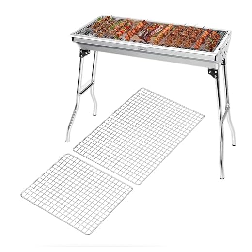Home Harbour Replacement BBQ Grill Net H1 | 2-Pack Stainless Steel Mesh (44x29cm & 29x24cm) | Reusable, Heavy-Duty | Fits Tabletop, Charcoal & Smoker BBQs | Easy to Clean, Camping Ready
