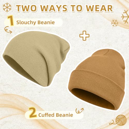 Image of ZOORON Beanie for Men Women Slouchy Winter Beanie Hats Cuffed Skull Caps