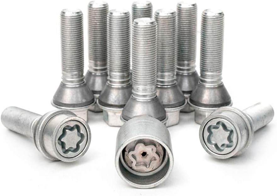 H&R 14253908SET Bolt Set Taper-Head with Movable Cone M14x1.25-Length 39mm-10 pcs. (e.g. Compatible with BMW) -incl. Wheel-Locks