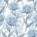 Heroad Peel and Stick Wallpaper Blue Floral Contact Paper Boho Large Floral Wall Paper Modern Removable Self Adhesive Wallpaper for Cabinets Bedroom Bathroom Waterproof Vinyl Roll 17.3"x78.7"