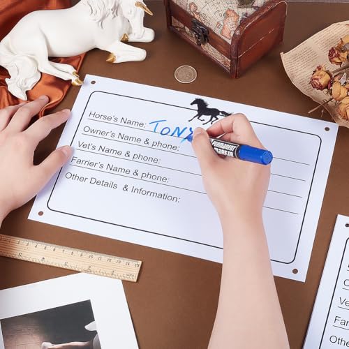 BENECREAT 8 Stück Pferdestall Namensschild Klebeschild Pferdeinfo Stallschild Trocken Abwischbares Schild Für Pferdestalltür Zubehör Dekorationszubehör 20.3x30.5cm