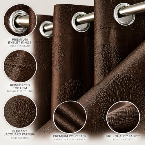 Image of FLORANCIA Polyester Eyelet Window Curtains 5 Feet Long (152 cm) Pack of 2