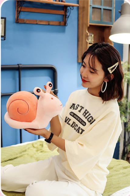 JULAN 14.9inch Snail Stuffed Animals Plush Pillow,Soft Snail Stuffed Plush Toys Pillow Cushion Throw Pillow,Cute Snail Plushies Plush Doll for Home Deco Kids Toy Gift (Pink) - Image 2