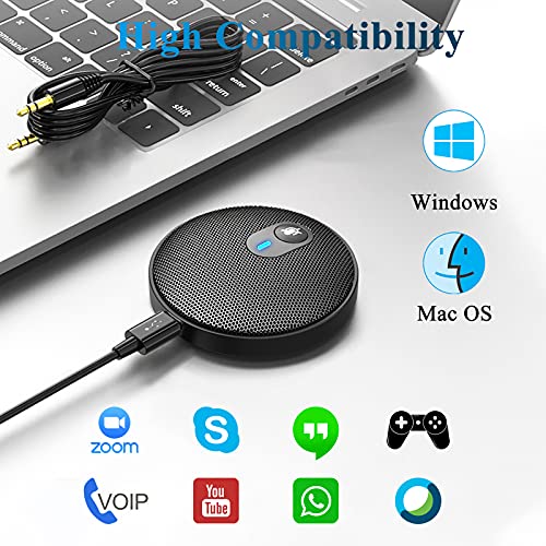 Flauno Mikrofon PC für Konferenz | Konferenzmikrofon 360°USB PC Mikrofon | mit Mute-Taste - Plug 'n Play - Kompatibel… – Bild 7