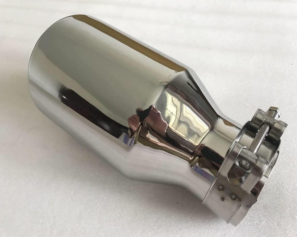 Auto Accessori Gola Di Coda Del Silenziatore Di Scarico Universale A Bordo Piatto In Acciaio Inossidabile Modifica Dell'auto Tubo Di Scarico (Size : 70MM IN-89MM OUT)