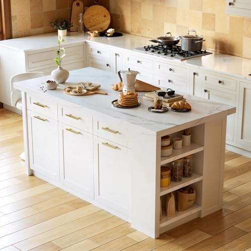 homary 72-inch Large Kitchen Island with Storage White...