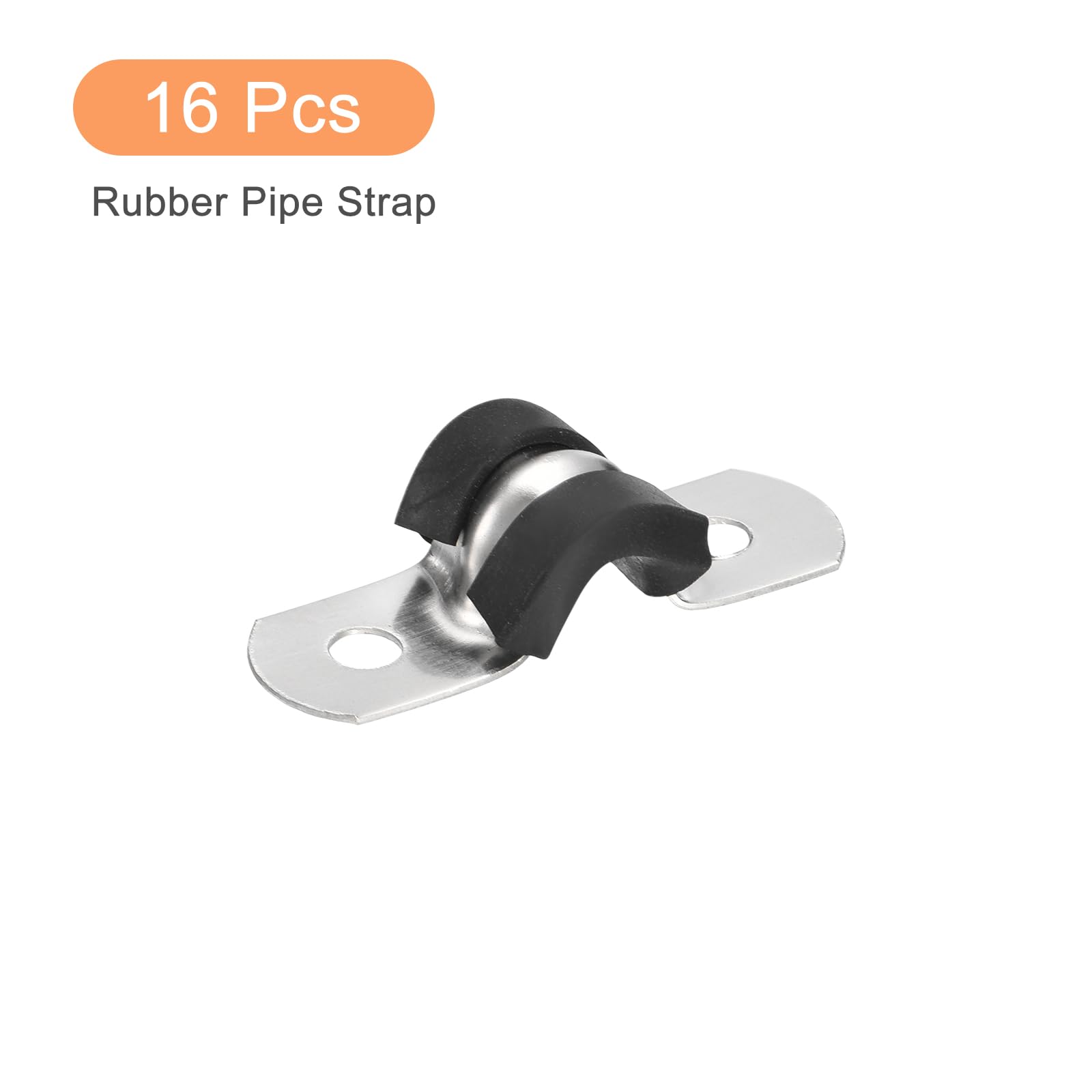 Lot 16 Colliers De Serrage Caoutchouc 10 Mm - Attaches Tuyau Inox 304 - Fixation Rigide