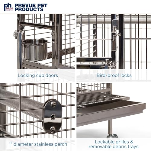 Image of Prevue Pet Products Stainless Steel Playtop Bird Cage