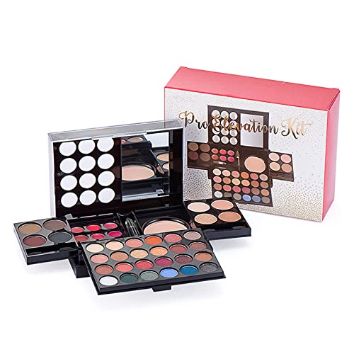 JasCherry Juego de Maquillaje Set Estuche de Maquillaje 39 Colores Paleta Completo con Sombra, Brillo de Labios, Polvo para Cejas, Barra de Maquillaje #E