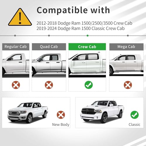 Image of OEDRO Floor Mats Fit for 2012-2018 Dodge Ram 1500 /2500 /3500 Crew Cab