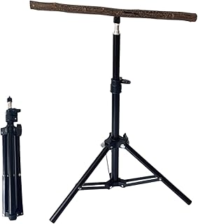 Bird プレイスタンド,調整可能な折りたたみ三脚ベースと生息環境サポート - バードプレイパーチ | 鳥を愛する方のご家庭向け 室内と屋外でのトレーニングと遊びに ポーチ ヤード ガーデン用