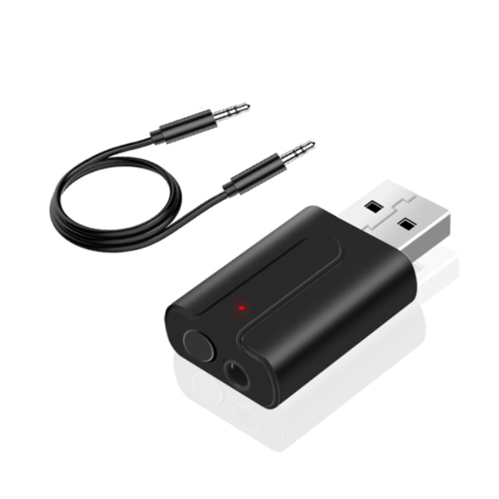 Ricevitore Bluetooth USB, ricevitore Bluetooth 5.0, ricevitore audio wireless 2 in 1, con jack per cuffie da 3,5 mm, convertitore audio AUX, per TV, auto, cuffie e altoparlanti