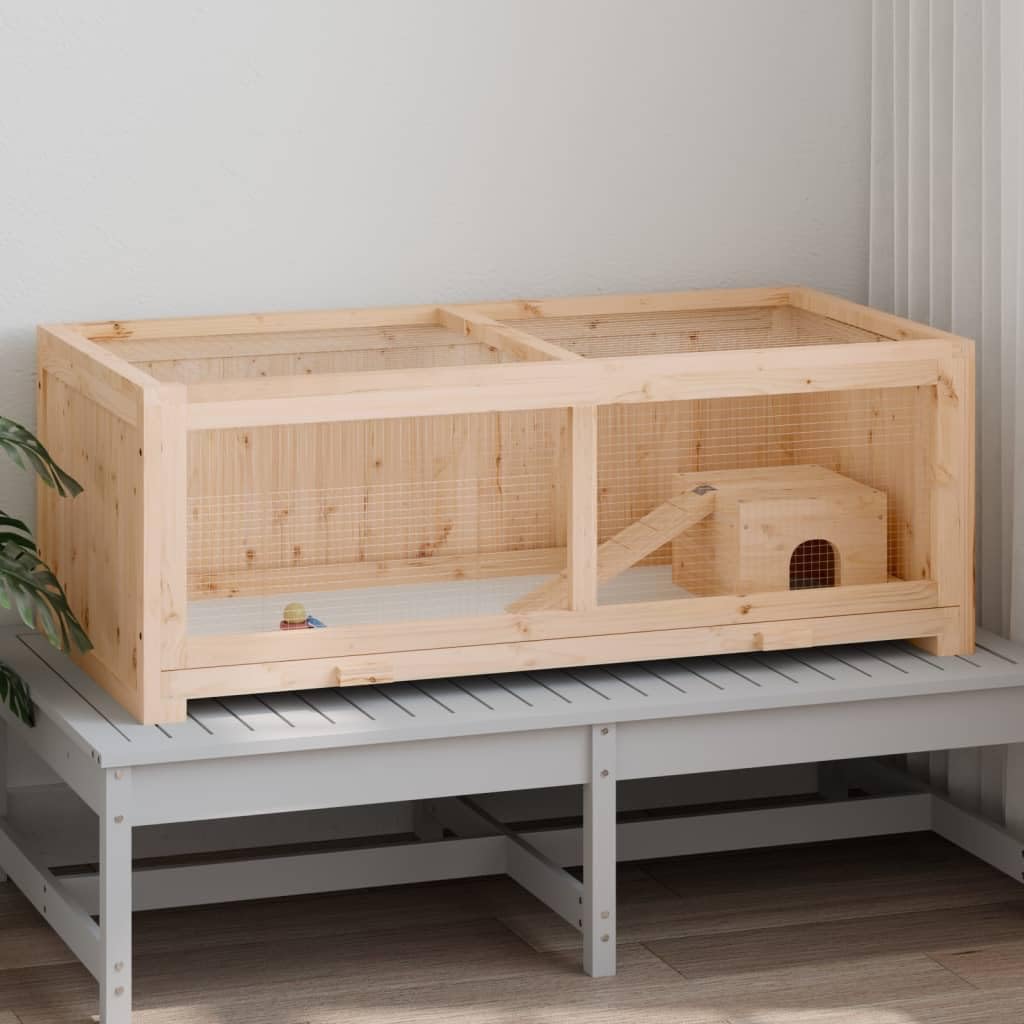 Hamsterkäfig 104x52x38 cm Massivholz Tanne Hamster Haus aus Holz