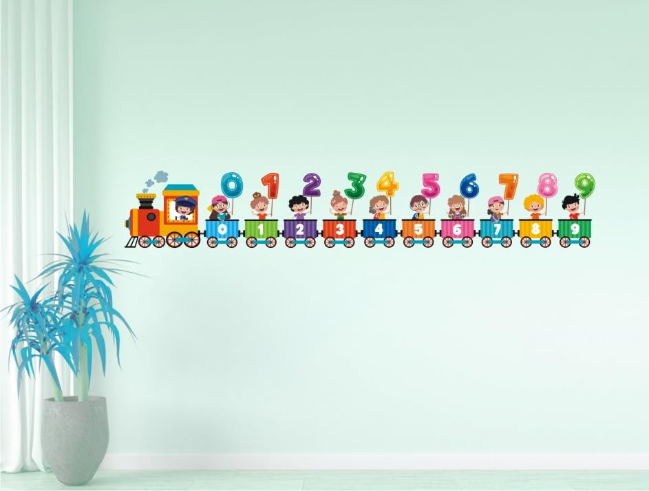 Image of Stickers Kids Wall Sticker 123 Number for Children WallSticker (Ideal Size on Wall: 170 cm x 28 cm),Multicolour, Large