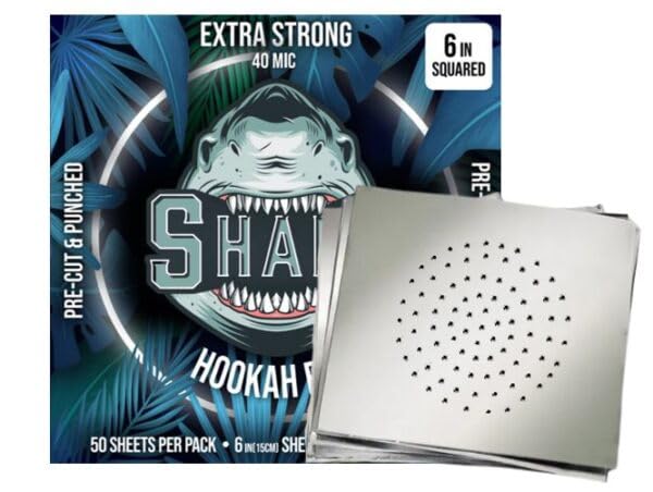 CYRIL - Pre-Cut Pre-Punched Hookah Aluminum Foil 40 Microns 50 Sheets 6-Inch Round Durable Optimal Heat Distribution Convenient