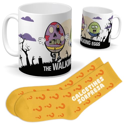 mundohuevo Set regalo personalizado para frikis | Taza The Walking Dead + Calcetin sorpresa | Regalo personajes, cine, series, televisión... divertido y original mundohuevo Set regalo personalizado para frikis | Taza The Walking Dead + Calcetin sorpresa | Regalo personajes, cine, series, televisión... divertido y original