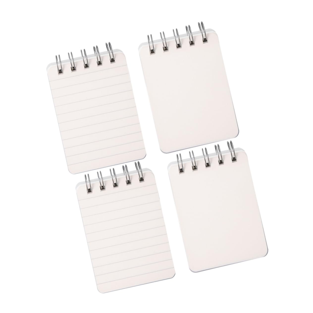 Lurrose 4 Ensembles Mini Cahier Mini Cahier Pointillé Petit Carnet Bloc-notes De Poche s Pour L'école À Spirale De Grille Blanche Le Fer 4 Pièces * 4