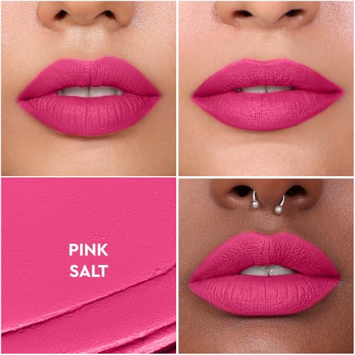 Image of Kiro Airy Matte Liquid Lipstick, Pink Salt (Watermelon Pink), 5 ml, Transferproof, Liquid Lip Colour, Long Lasting, Vegan, No Parabens, Avocado Oil, Non Toxic Lipstick for Intense Colour (Pack of 2)