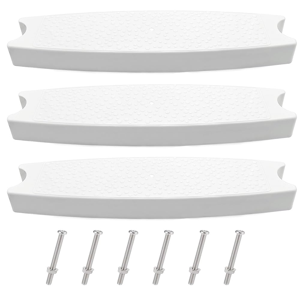 3-Pack 18" Universal Pool Ladder Steps Replacement,Heavy-Duty Molded Plastic Pool Ladder Rung Step for Above-Ground and In-Ground Pools Ladder Parts