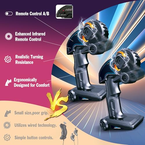 Image of Slot Car Race Track Sets Dual-Player Electric Remote Control Car for Kids Electric Racing Game with Hand Controllers Circular Overpass Track Birthday Toys for Boys Kids 6 7 8-12