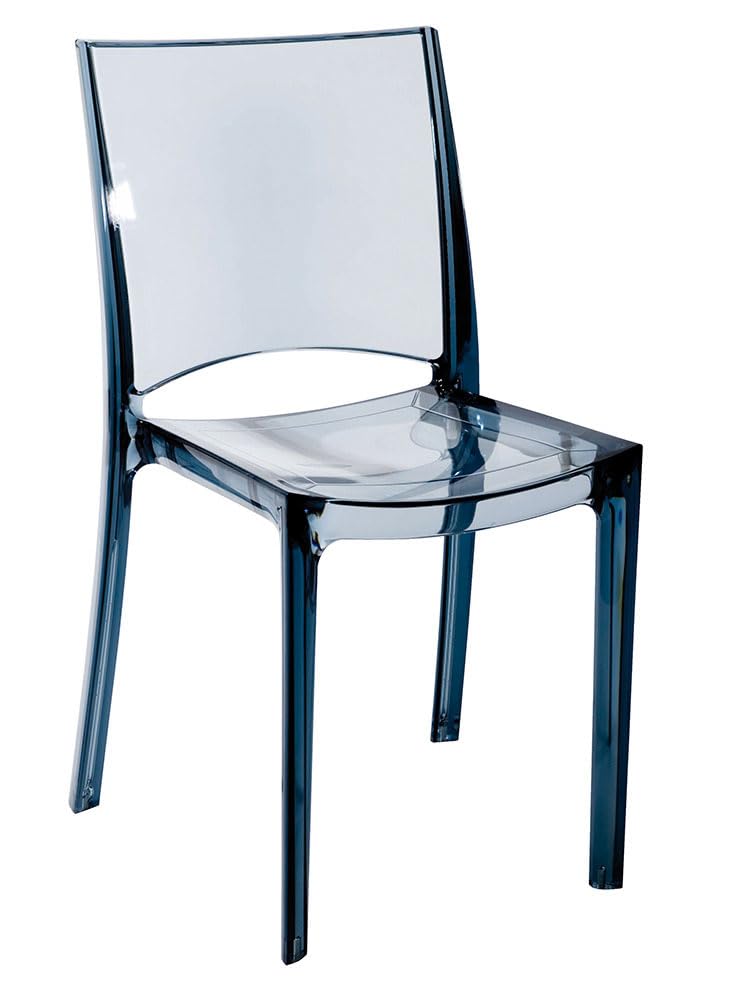 GRAND SOLEIL Grandsoleil Upon B-Side Transparente Chaise empilable, en Polycarbonate, Gris fumé foncé, 50 x 48 x 81.5 cm