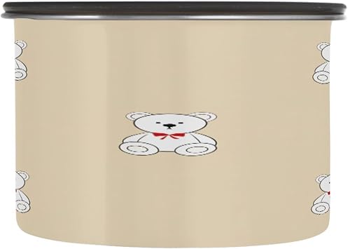 حاويات تخزين طعام محكمة الغلق من Cute Bears، عبوات من الفولاذ المقاوم للصدأ سعة 17 أونصة مع ختم بلمسة واحدة للقهوة والدقيق والسكر والأطعمة الجافة، أوعية تخزين قابلة للتكديس في المطبخ
