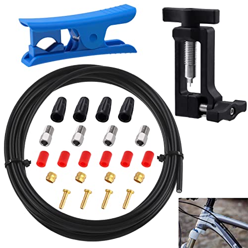 Cimeton 25Pcs Bicycle Hydraulic Hose Fitting Insert Tool With Needle Driver Insertion Tool, Hydraulic Hose Cutter, Compression Nuts And Brake Lever Covers, Hydraulic Brake Hose Kit For Bh59 System #TOP4
