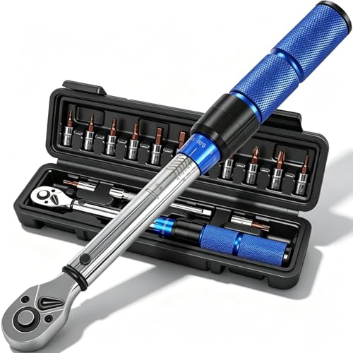 Dalephoric Llave Dinamométrica 1/4', 2-24 Nm, Precisión ±3%, Cabezal Reversible de 72T Llave, Chave Dinamométrica con 100 mm Barra de Extensión, Torque Wrench para Bicicleta, Moto, Coche