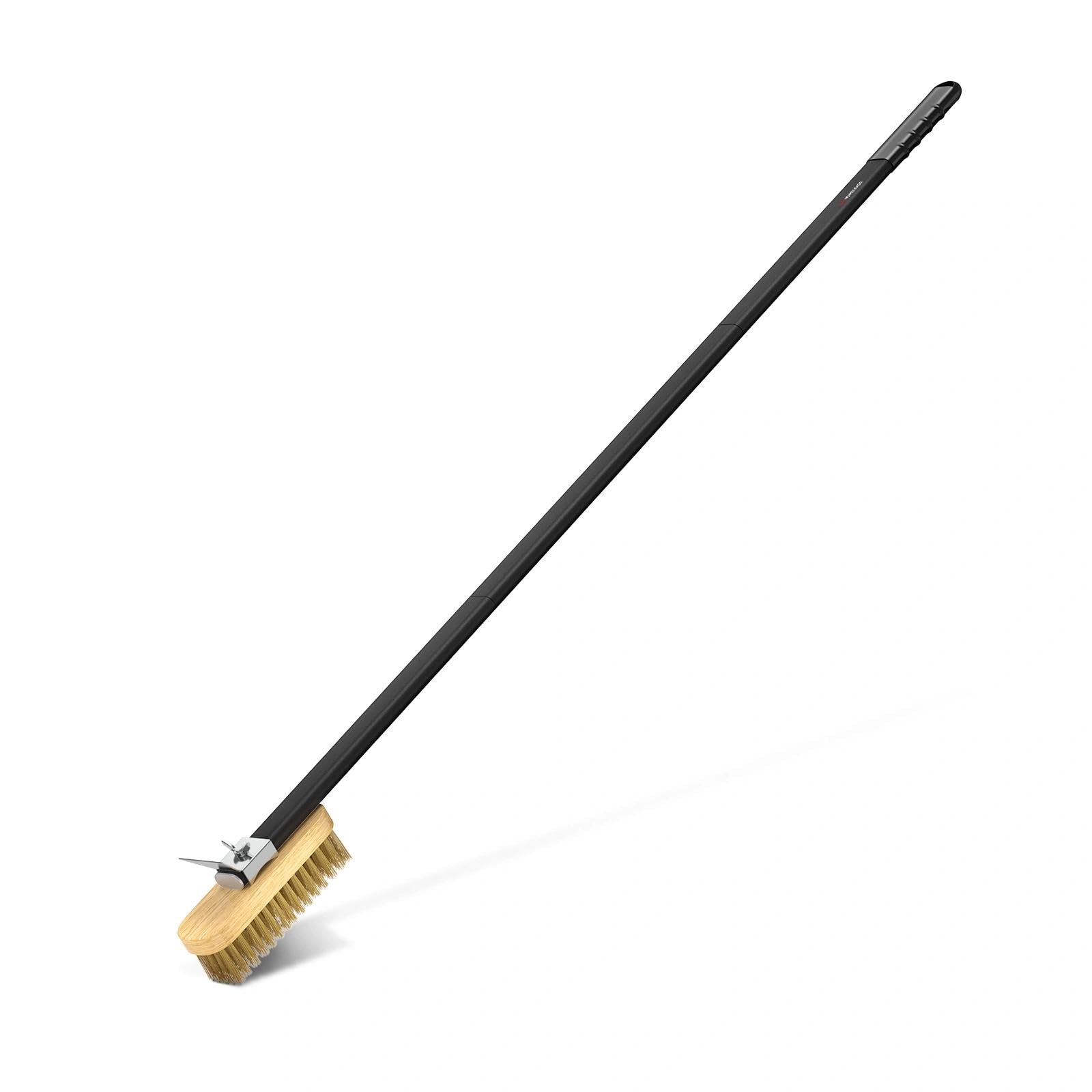 G.a HOMEFAVOR Pizza Oven Brush, Brass Bristles and Steel Scraper, with Detachable Long Handle, Total Length 79 cm or 118 cm