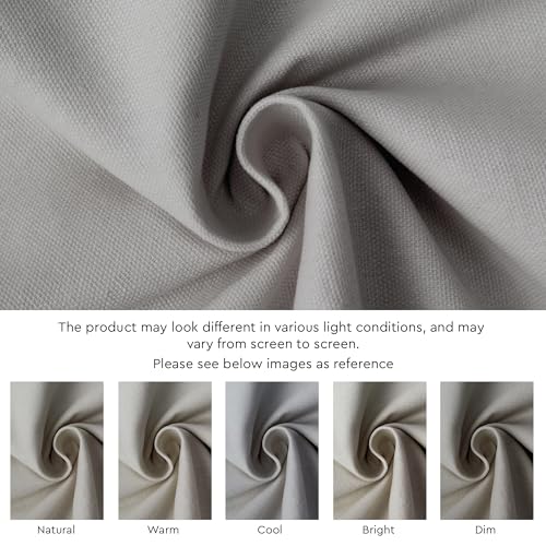 Image of Encasa XO Dining Table Cover Cloth for 4 Seater | 140x140 cm Cotton Canvas Square Table Cloth | Machine Washable Tablecloth for Indoor & Outdoor Use - Light Grey Solid Color