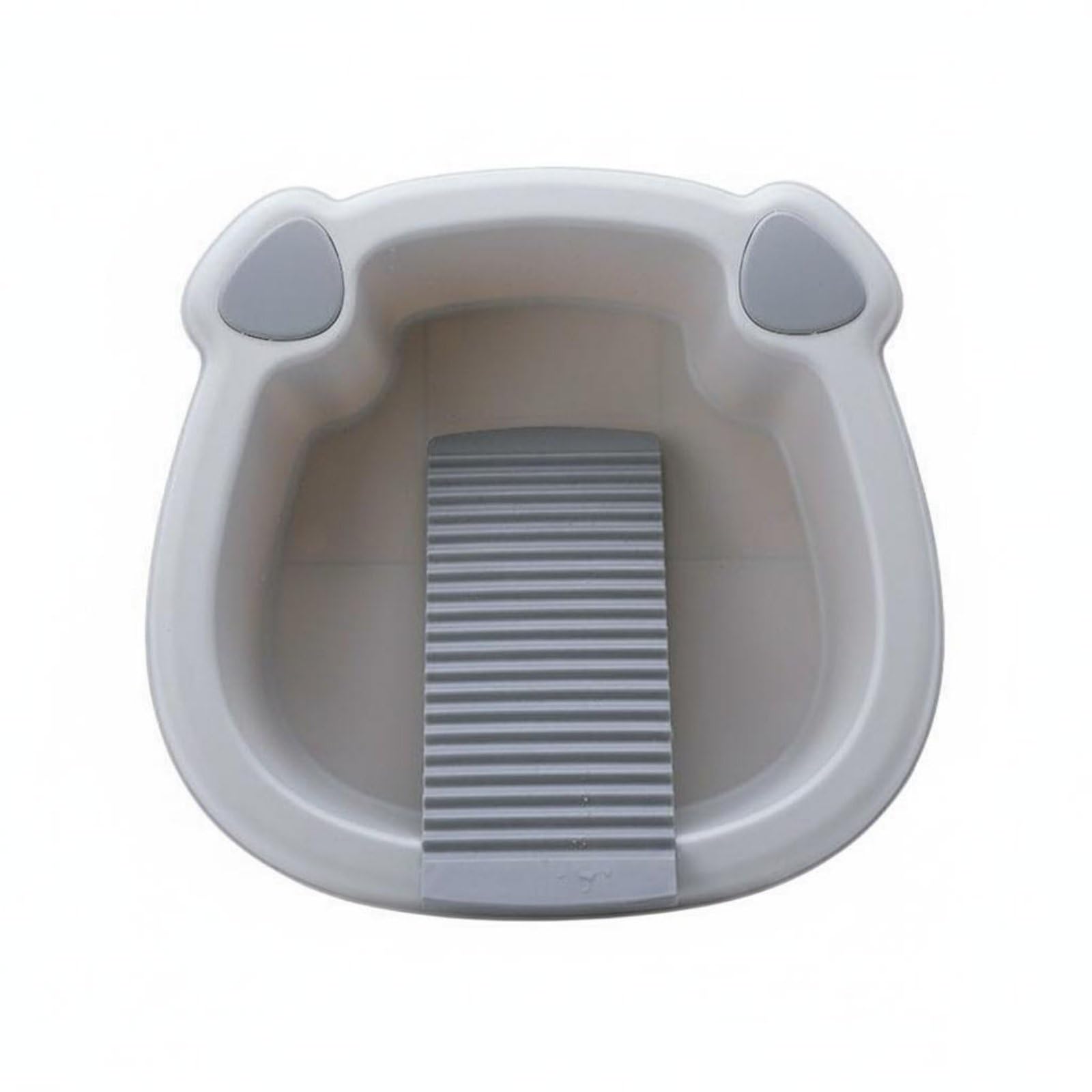 Thickened Material Washboard Wash Basin Multi-Purpose Laundry Sink with Washboard Multipurpose Hand Wash Laundry Tub Easy to Clean for Students, Babies, Dormitory, Travel, Gray-picture-23