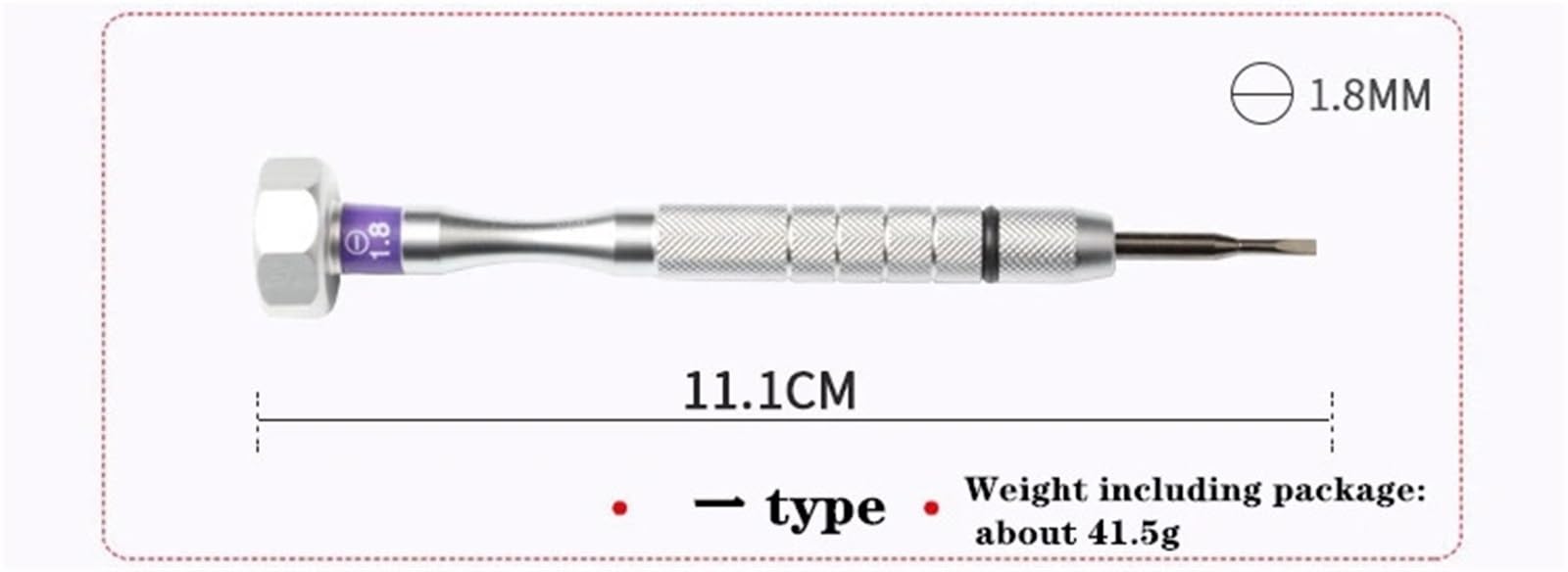 Zestaw wkrętaków do okularów z drobną stalową główką, narzędzia naprawy gwintów przeciwpoślizgowych(Y146 Minus 1.8mm)