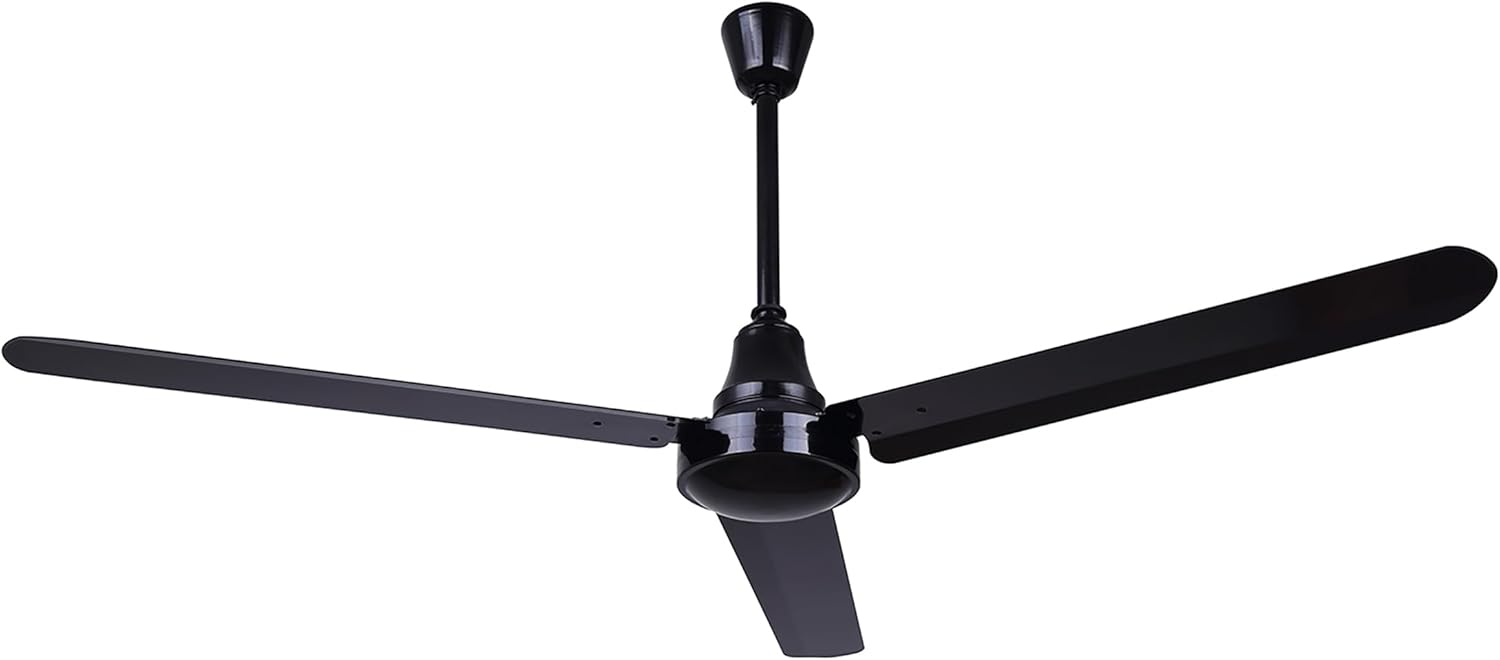 Canarm CP60DW10N 60-Inch Industrial DC Ceiling Fan, High-Performance Weatherproof, Black, Downrod Mount, Energy-Efficient for Large Indoor & Outdoor Spaces