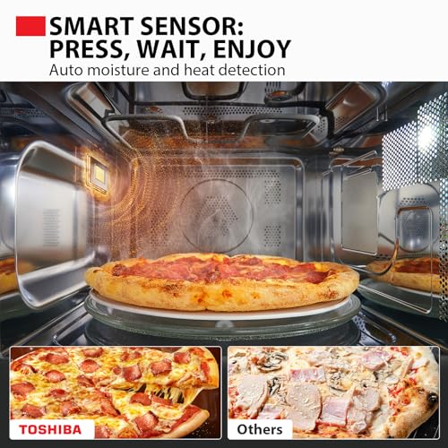 Toshiba Air Fryer Combo 4-in-1 Countertop Microwave Oven, Smart Sensor, Convection, Mute Function, Position Memory 13.6" Turntable, 1.5 Cu Ft, 1000W, Silver, ML-EC42P(SS) - Image 6