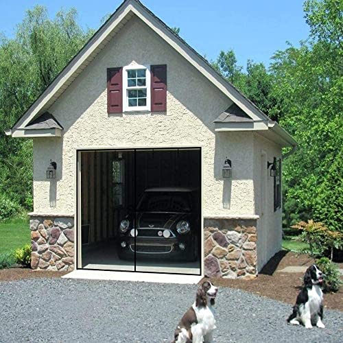 Image of Garage Screen for 1 Car, 8x8 ft Single Magnetic Fiberglass Door Mesh Net