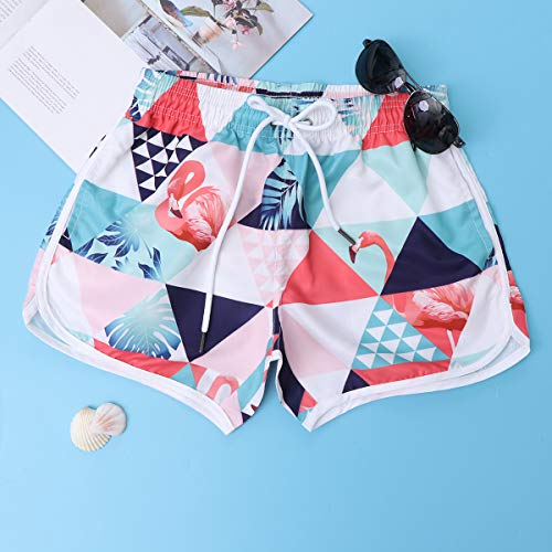 Shorts De Praia Para Mulheres Flamingo Curto Short De Praia Short De Verão Mulheres Curtas Short Imp