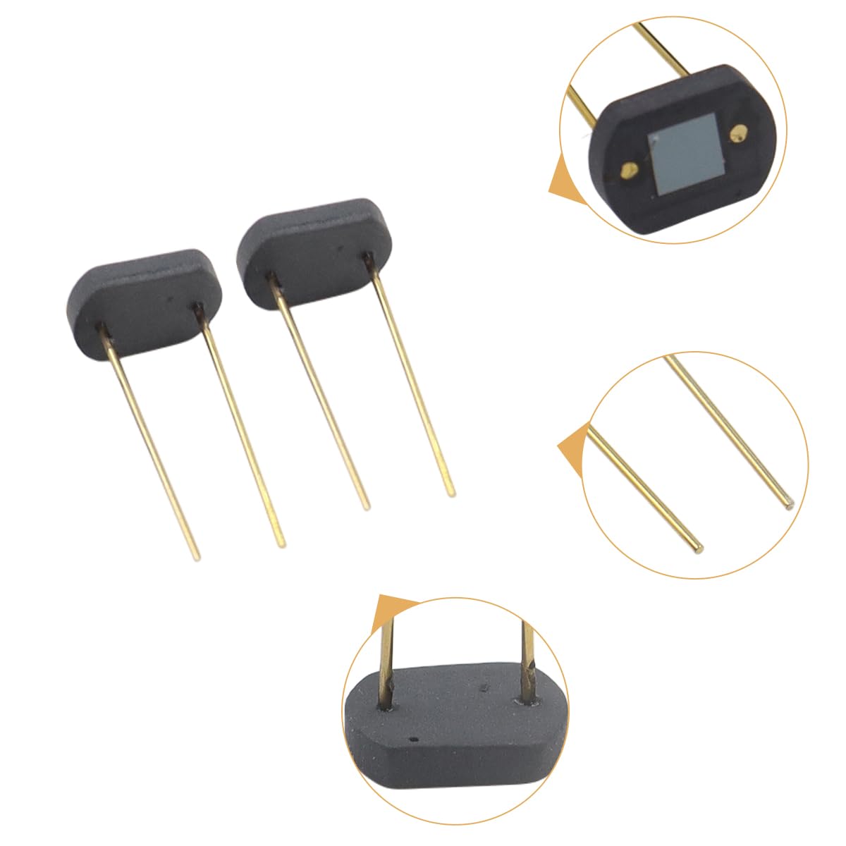2 Stück 2DU3 Silizium-Fotodiode – Detektor für sichtbares Licht, Fotozelle, Fotowiderstand, elektronisches Bauteil
