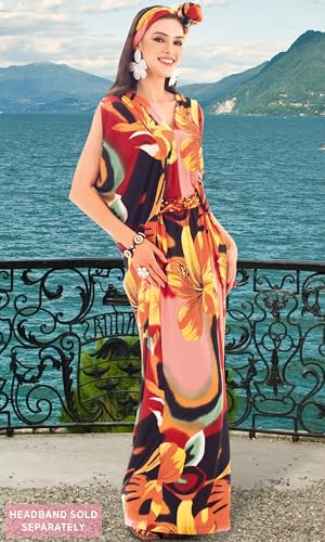 Image of KOH KOH Womens Long V-Neck Grecian Goddess Wedding Guest Maxi Dress Gown