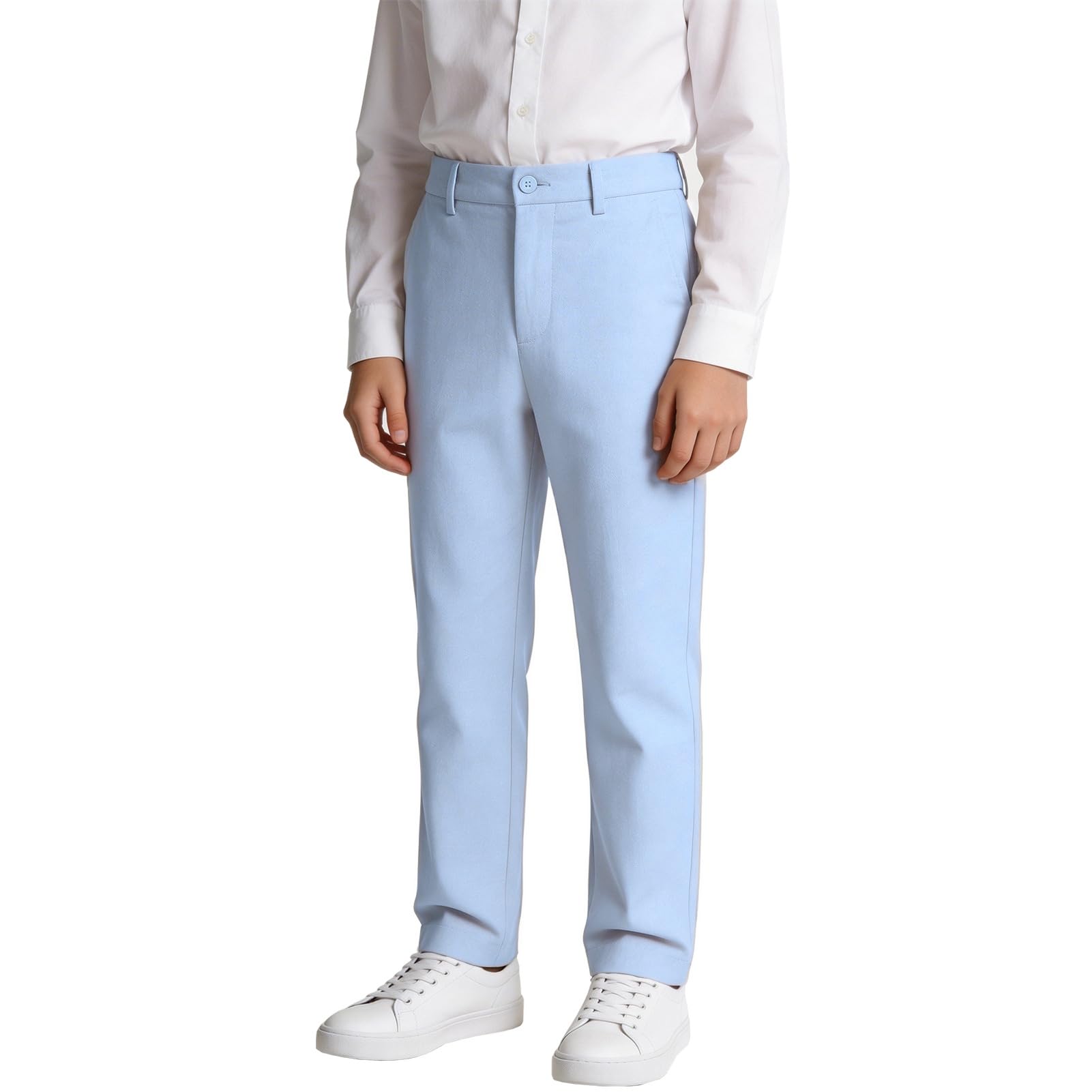 Boys' Linen Pants Flat Front Dress Pants Kids School Uniform
