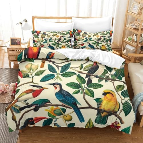 Housse de couette imprimé 3D illustration botanique 140x200 super douce - 3