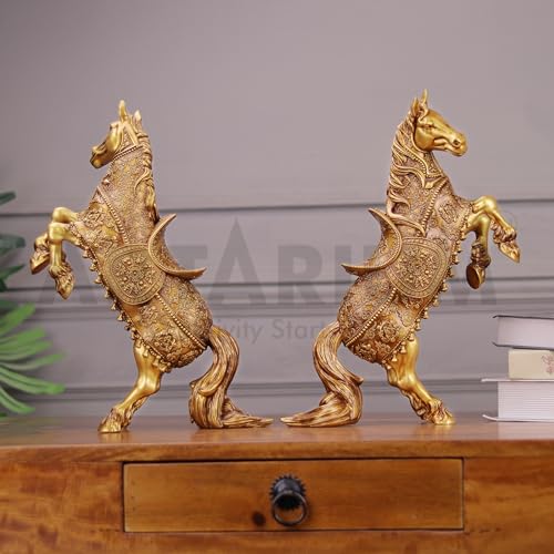 Image of Artarium New Rising Horse Statue for Home Decor Showpiece for Home Office Living Room Vastu Wealth Income Decorative and Gifts Items (Rising Horse Pack of 2)