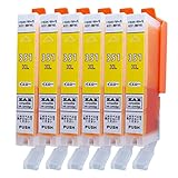 ZAZ BCI-351XLY イエロー 6本セット 互換インク BCI-351XL+350XL/6MP or BCI-351XL+350XL/5MP 対応の 351XL イエロー6本 BCI-351Y の大容量タイプ （351Y）
