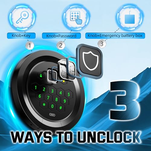 Image of 12-15 Large Gun Safe for Rifles and Pistols, Gun Cabinets for Rifles and Shotguns with Digital Keypad and Alarm Mode, Easy Assembly Rifle Safe for Home, Internal Lockable Box & Removable Shelves