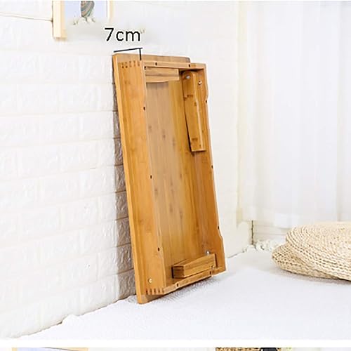 Miniatura 2 de Mesa plegable, mesa cuadrada de bambú de estilo japonés, mesa de computadora, escritorio, mesa baja de bambú, mesa de comedor pequeña