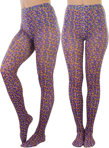 Image of ToBeInStyle Women's Vibrant Multicolor Animal Print Pantyhose Assorted Hosiery