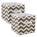 DII Fabric Storage Bins for Nursery, Offices, & Home Organization, Containers Are Made To Fit Standard Cube Organizers (11x11x11") Chevron Brown - Set of 2